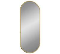 vidaXL Miroir Mural Miroir de Maquillage Coiffeuse Cosmétique Décoration de Salle de Bain Toilette Salon Intérieur Doré 60x25 cm Ovale