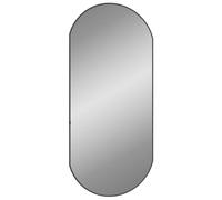 vidaXL Miroir Mural Miroir de Maquillage Coiffeuse Cosmétique Décoration de Salle de Bain Toilette Salon Intérieur Noir 90x40 cm Ovale