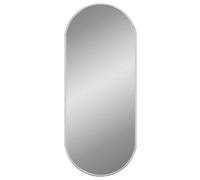vidaXL Miroir Mural Miroir de Maquillage Coiffeuse Cosmétique Décoration de Salle de Bain Toilette Salon Intérieur Argenté 60x25 cm Ovale