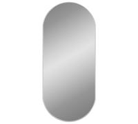 vidaXL Miroir Mural Miroir de Maquillage Coiffeuse Cosmétique Décoration de Salle de Bain Toilette Salon Intérieur Argenté 100x45 cm Ovale