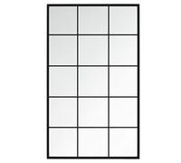 vidaXL Miroir mural à suspendre - Miroir décoratif - Pour salon - Miroir de salle de bain - Noir - 100 x 60 cm - Métal