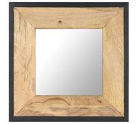 vidaXL Miroir mural de maquillage décoratif intérieur Bois de manguier massif 50x50 cm