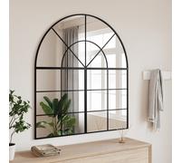 vidaXL Miroir mural noir 100x110 cm arche fer