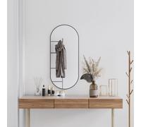 vidaXL Miroir mural Noir 100x45 cm Ovale