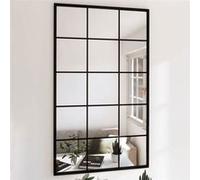 vidaXL Miroir Mural, Noir, 100x60 cm, Métal & Verre, Salon, Salle de Bain & Chambre, Miroir Maquillage, Fixation Murale 342209 Noir G