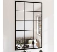 vidaXL Miroir Mural, Noir, 100x60 cm, Métal & Verre, Salon, Salle de Bain & Chambre, Miroir Maquillage, Fixation Murale 342209