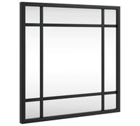 vidaXL Miroir mural carré 30x30 cm en fer noir – Film anti-éclatement au dos, suspendu