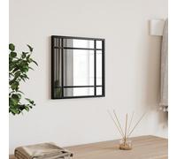 vidaXL Miroir mural noir 30x30 cm carré fer