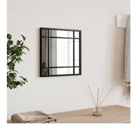 vidaXL Miroir mural carré 30x30 cm en fer noir – Film anti-éclatement au dos, suspendu