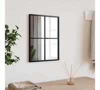 vidaXL Miroir Mural, Décoration de Chambre avec Film Anti Éclatement au Dos, Miroir Suspendu Couloir Salle de Bain, Noir Rectangulaire Fer