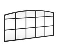 vidaXL Miroir mural Arche en fer - Suspendu - Film anti-éclatement au dos - Noir