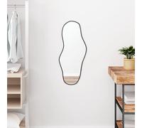 Mural Miroir de Maquillage Coiffeuse Cosmétique Décoration de Chambre à Coucher Salle de Bain Salon Intérieur Noir 70x30 cm