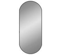 vidaXL Miroir mural de maquillage ovale noir 70x30 cm