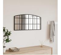 vidaXL Miroir mural Arche en fer 80x40 cm – Film anti-éclatement au dos, suspendu – Noir
