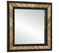 vidaXL Miroir Mural Noir et Marron 50 x 2 x 50 cm Bois d'Acacia Massif, Miroir de Salon, déco Murale rectangulaire, Cadre en Acacia Rustique, Durable pour intérieur