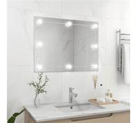 vidaXL Miroir mural sans cadre rectangulaire avec lampes LED Verre argent Chambre/Salle de bain