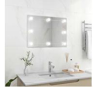vidaXL Miroir mural sans cadre avec lampes LED Rectangulaire Verre