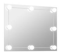 Miroir Mural sans Cadre avec Lampes LED Rectangulaire Miroir de Dressing Miroir de Maquillage Chambre à Coucher Salle 3078643