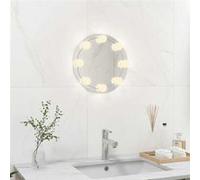 vidaXL Miroir mural 3078646 - rond sans cadre avec lampes LED