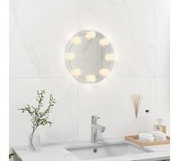 vidaXL Miroir mural sans cadre avec lampes LED Rond Verre