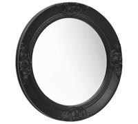 vidaXL Miroir mural style baroque suspendu rond décoratif 50 cm Noir