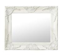 vidaXL Miroir mural style baroque rectangulaire suspendu décoratif 50x40 cm Blanc