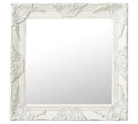 vidaXL Miroir mural style baroque 50x50 cm Blanc