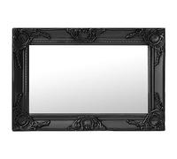 vidaXL Miroir Mural Style Baroque Miroir Suspendu Décoratif Garde-Robe Dressing Rectangulaire Chambre à Coucher Maison Intérieur 60x40 cm Noir