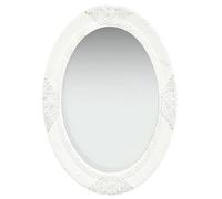 vidaXL Miroir Mural Style Baroque Miroir Suspendu Décoratif Garde-Robe Dressing Rectangulaire Chambre à Coucher Maison Intérieur 50x70 cm Blanc