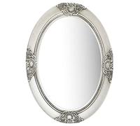 vidaXL Miroir Mural Style Baroque Miroir Suspendu Décoratif Garde-Robe Dressing Rectangulaire Chambre à Coucher Maison Intérieur 50x70 cm Argenté