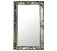 vidaXL Miroir Mural Style Baroque Miroir Suspendu Décoratif Garde-Robe Dressing Salle de Bain Rectangulaire Maison Intérieur 50x80 cm Argenté