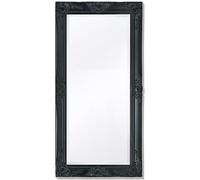 vidaXL Miroir Mural Style Baroque Miroir Suspendu Décoratif Miroir de Garde-Robe Dressing Chambre à Coucher Maison Intérieur 100x50 cm Noir