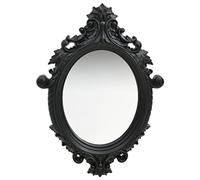 vidaXL Miroir Mural Style Château Miroir Suspendu Décoratif Miroir de Garde-Robe Dressing Ovale Chambre à Coucher Maison Intérieur 56x76 cm Noir