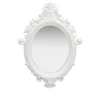 vidaXL Miroir Mural Style Château Miroir Suspendu Décoratif Miroir de Garde-Robe Dressing Ovale Chambre à Coucher Maison Intérieur 56x76 cm Blanc