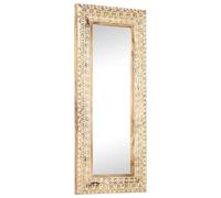 Vidaxl Miroir Sculptã© Ã La Main 110x50x2,6 Cm Bois De Manguier Solide