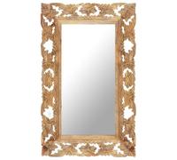 Vidaxl Miroir Sculptã© Ã La Main Marron 80x50cm Bois De Manguier Massif