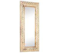 vidaXL Miroir sculpté à la Main 110x50x2,6 cm Bois de manguier Solide