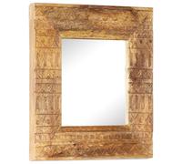 vidaXL Miroir sculpté à la main 50x50x2,5 cm bois de manguier solide