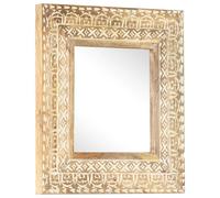 vidaXL Miroir sculpté à la main 50x50x2,6 cm Bois de manguier solide