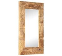 vidaXL Miroir mural sculpté à la main en bois de manguier massif 80 x 50 x 2,5 cm