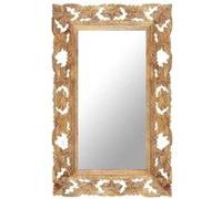 vidaXL Miroir sculpté à la main Marron 80x50cm Bois de manguier massif Marron G