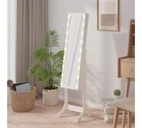 Miroir sur pied blanc avec LED blanc 34x37x146 cm vidaXL vidaXL