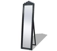 vidaXL Miroir sur Pied Style Baroque Miroir Suspendu Décoratif Miroir de Garde-Robe Dressing Chambre Maison Intérieur 160x40 cm Noir