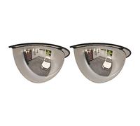 vidaXL Miroirs de Circulation en Demi-dôme 2 pcs Ø30 cm Acrylique, rétroviseur, Miroir de Circulation Convexe, sécurité routière