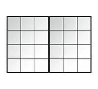 vidaXL Miroirs muraux 2 pcs Noir 80x60 cm métal, Miroir, Miroir d'entrée, Miroir décoratif, Miroir de Couloir, Miroir carré, Miroir Mural décoratif