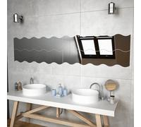 vidaXL Miroirs muraux 4 pcs 100x23 cm Ondulé Verre