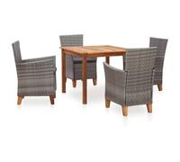 vidaXL Mobilier à dîner 5 pcs résine tressée et bois d'acacia gris