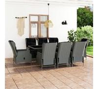 Mobilier à Dîner 9 pcs avec Coussins Résine Tressée Salle à Manger vidaXL