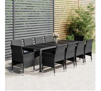 Vidaxl Mobilier À Dîner De Jardin 11 Pcs Résine Tressée Gris