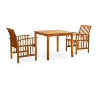 Vidaxl Mobilier À Dîner De Jardin 3 Pcs Et Coussins Acacia Solide